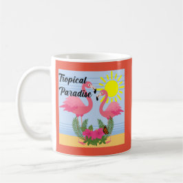 Taza De Café Paraíso tropical Flamingo rosa - Mug clásico