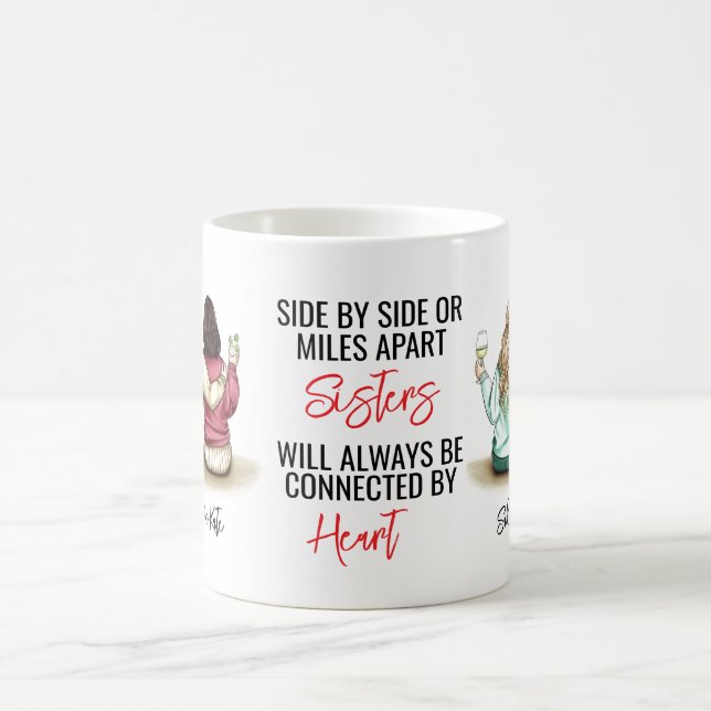 Taza De Café Paralelamente o Miles Apart Hermanas conectadas (Centro)