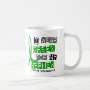 Taza De Café Parálisis cerebral llevo el verde para mi sobrino