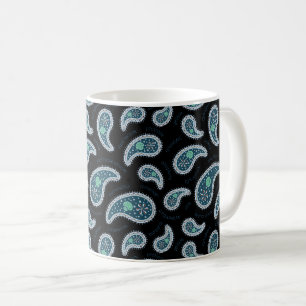 Taza De Café Paramecia Paisley Biología Ciencia Microbio Oscuro