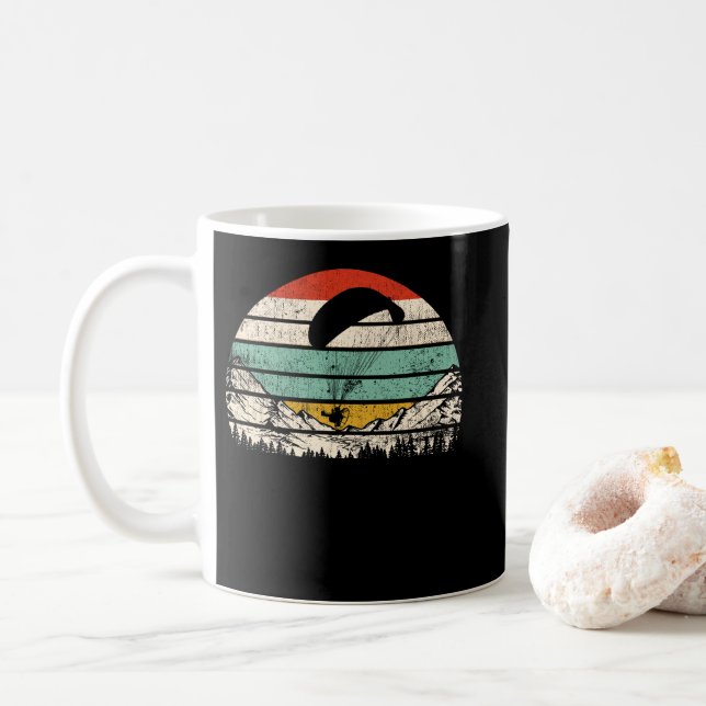 Taza De Café Parapente Vintage Sunset Para Parapentes (Con donut)