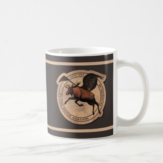 Taza De Café Parche de Aviación de Moose Volador (Derecha)