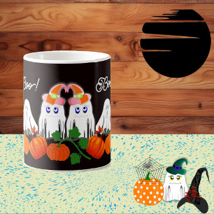 Taza De Café Parche de calabaza de Halloween Fantasma Fantasma