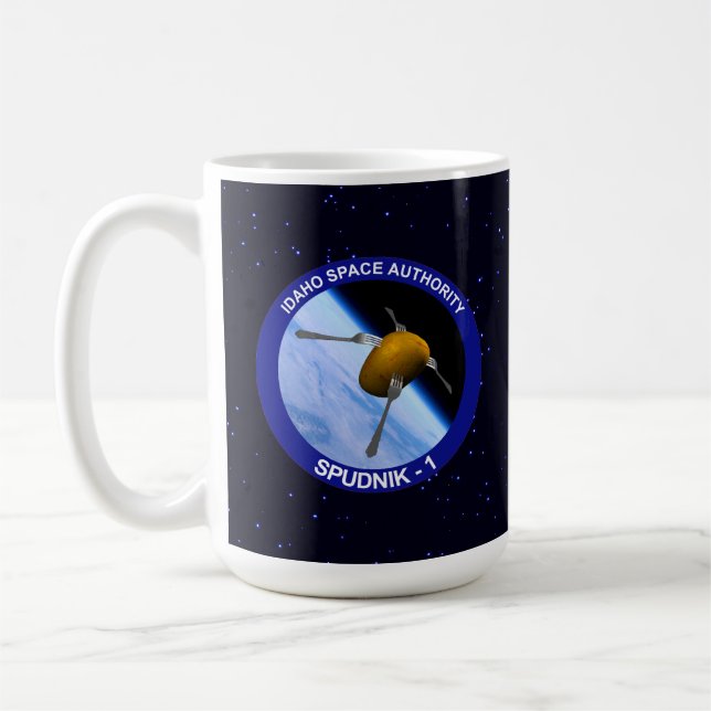 Taza De Café Parche de misión de satélite Idaho Spudnik (Izquierda)