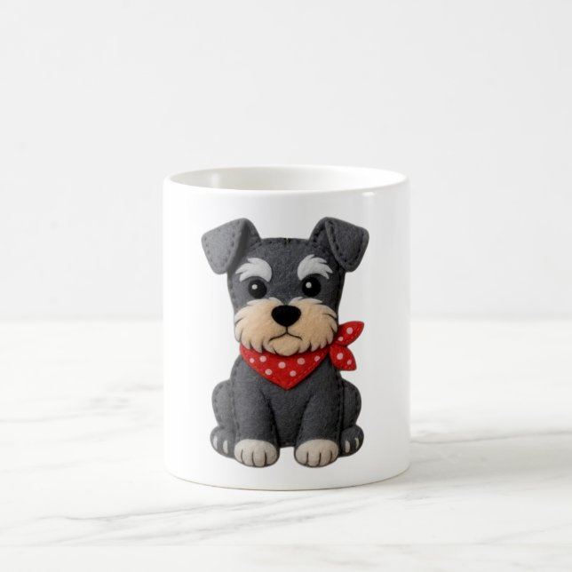 Taza De Café Parche de perro Schnauzer (Centro)