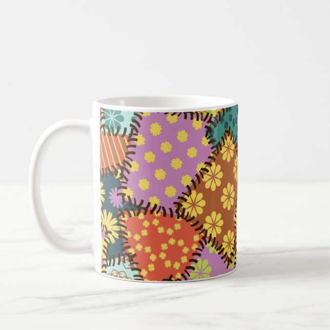 Taza De Café Parche ecléctico: mezcla de patrones diversos (Izquierda)