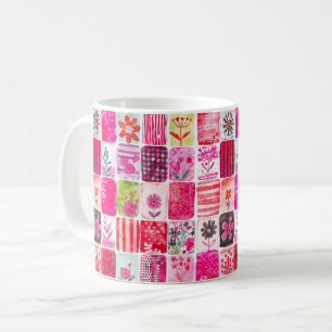 Taza De Café Parche Floral Rosa