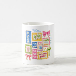 Taza De Café Parches de Mahjong personalizados con falso bordad