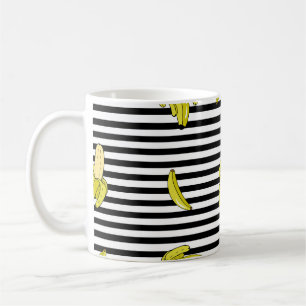 Taza De Café Parches de plátano personalizado: estilo retro.