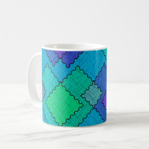 Taza De Café Parches texturizados trazos multicolores