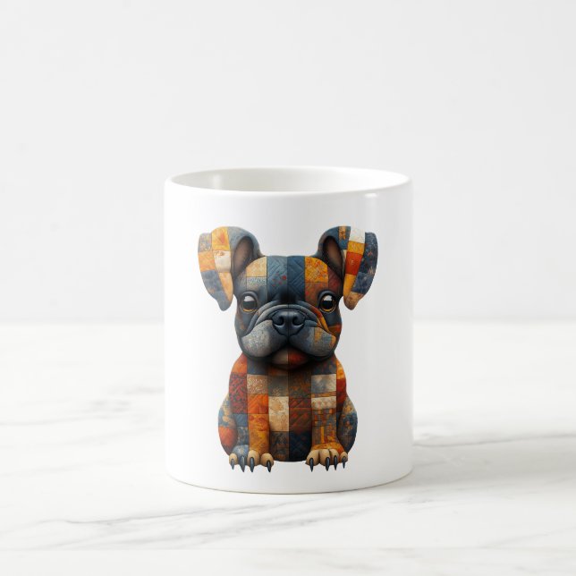 Taza De Café Parchwork Bulldog francés Mug (Centro)