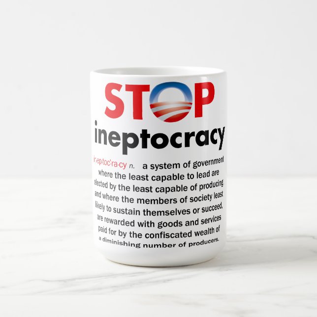 Taza De Café Pare a Ineptocracy de Obama (Centro)