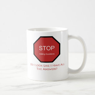 Taza De Café Pare el hacer de preguntas