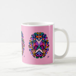 Taza De Café Pareado cerebral diseñado para taquilla rosa
