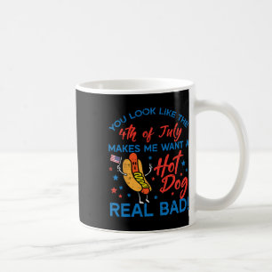 Taza De Café Parecen Hombres Patrióticos Hotdog 4 de julio