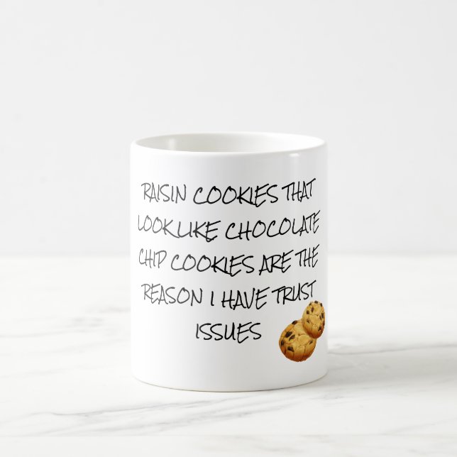 Taza De Café Parecer de galletas de pasa problemas de la (Centro)