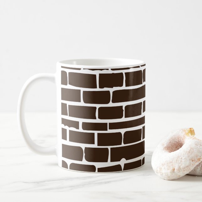 Taza De Café Pared de ladrillo   (Con donut)