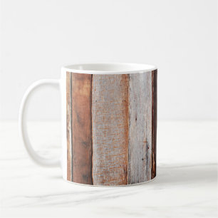 Taza De Café Paredes de madera gris vieja, negro, blanco, table