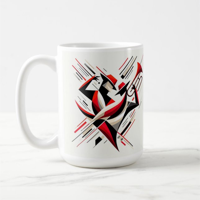 Taza De Café Pareja abstracta de trombón de jazz (Izquierda)