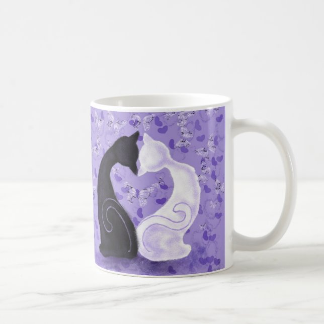 Taza De Café Pareja Cat Coffee Mug (Derecha)