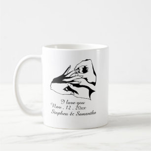 Taza De Café Pareja comprometida personalizada, compromiso