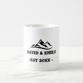 Taza De Café Pareja de aventura de montaña personalizada