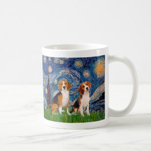 Taza De Café Pareja de Beagles - Noche estrellada