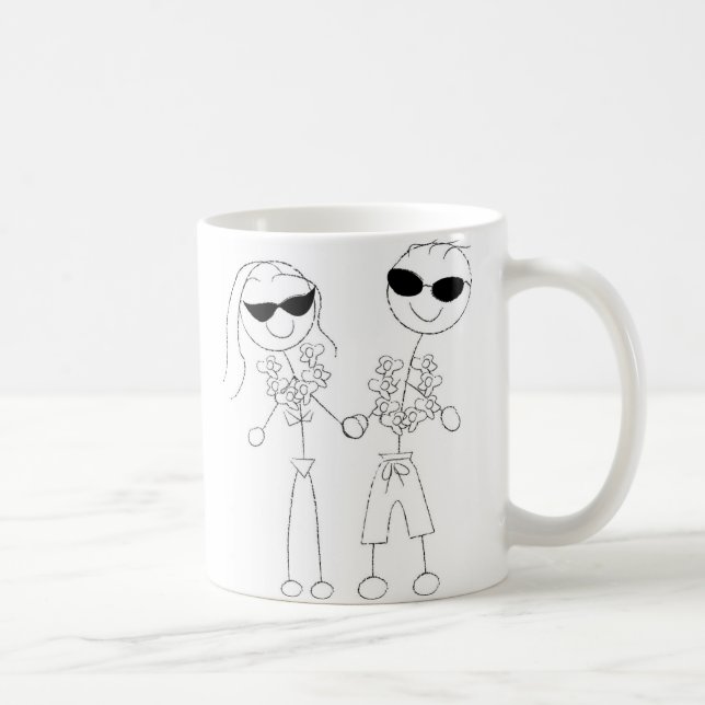 Taza De Café Pareja de bodas de playa (Derecha)