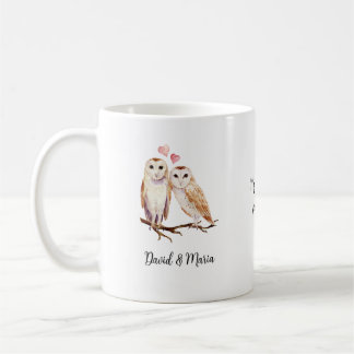 Taza De Café Pareja de búhos enamorados