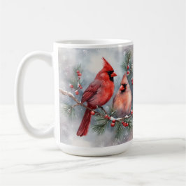 Taza De Café Pareja de cardenales acuarela de vacaciones