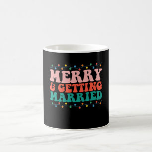 Taza De Café Pareja de casados alegres y divertidos en Navidad