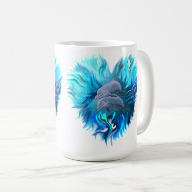 Taza De Café Pareja de delfines (Anverso derecho)