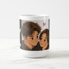 Taza De Café Pareja de dibujos animados linda