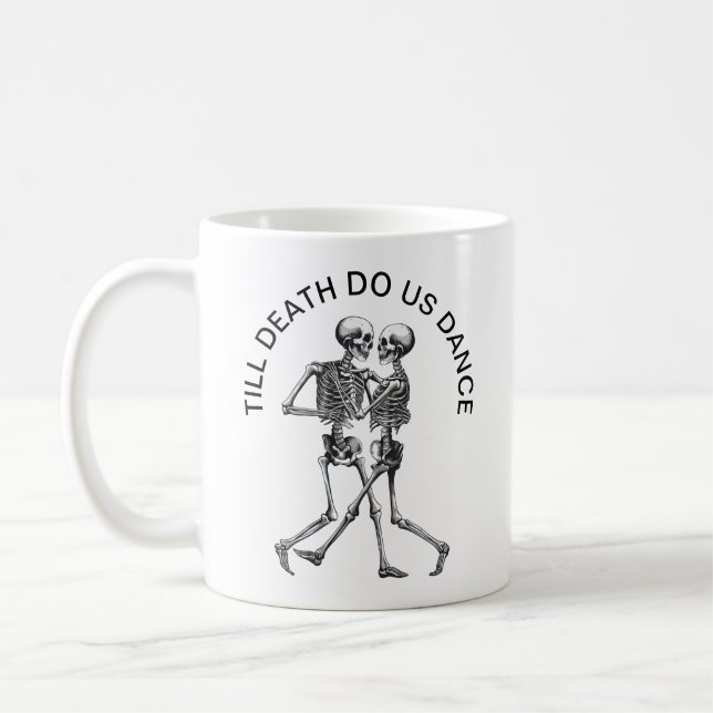 Taza De Café Pareja de esqueleto bailando (Izquierda)