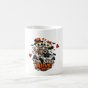 Taza De Café Pareja de Esqueleto Divertido Estoy Vivo