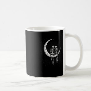 Taza De Café Pareja De Esqueleto En La Luna Diversión Halloween