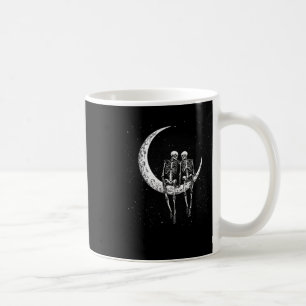 Taza De Café Pareja De Esqueleto En La Luna Diversión Halloween