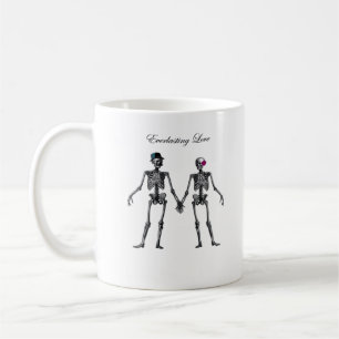 Taza De Café Pareja de esqueleto gótico (blanco) Clásico