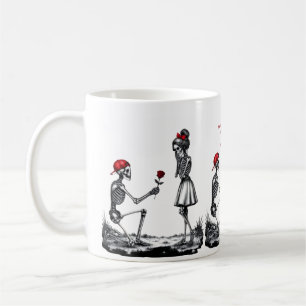 Taza De Café Pareja de esqueletos Amor Nunca se Desvanece