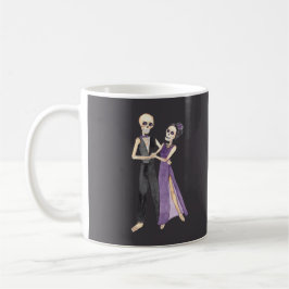 Taza De Café Pareja de esqueletos bailando en una 