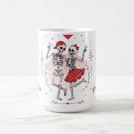 Taza De Café Pareja de esqueletos divertidos enamorados