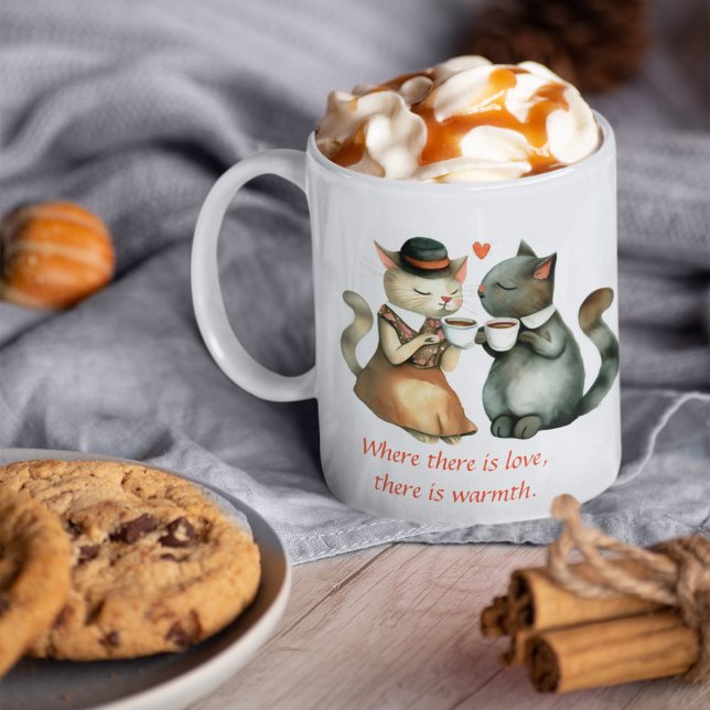 Taza De Café Pareja de Gatos (Cute Cat Valentine Mug
)