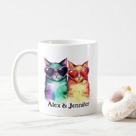 Taza De Café Pareja de Gatos