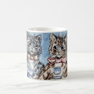 Taza De Café Pareja de gatos bebiendo té, Louis Wain