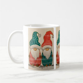 Taza De Café Pareja de Gnomos Santa