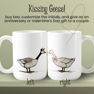 Taza De Café Pareja de Iniciales del Personalizado de oca de be
