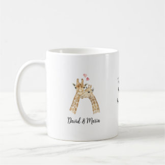 Taza De Café Pareja de jirafas enamoradas