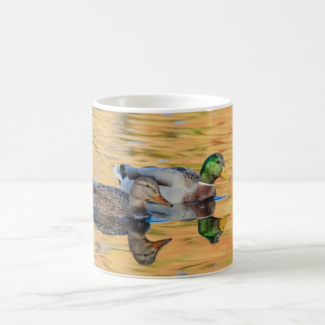 Taza De Café Pareja de Mallards (Centro)