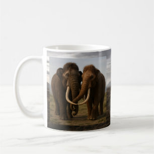 Taza De Café Pareja de Mamuts Cariñosos