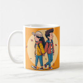 Taza De Café Pareja de manos cogiendo la mano caminando juntos